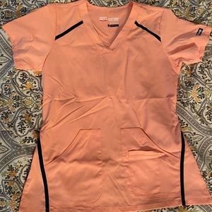 Greys Anatomy Coral Scrub Top